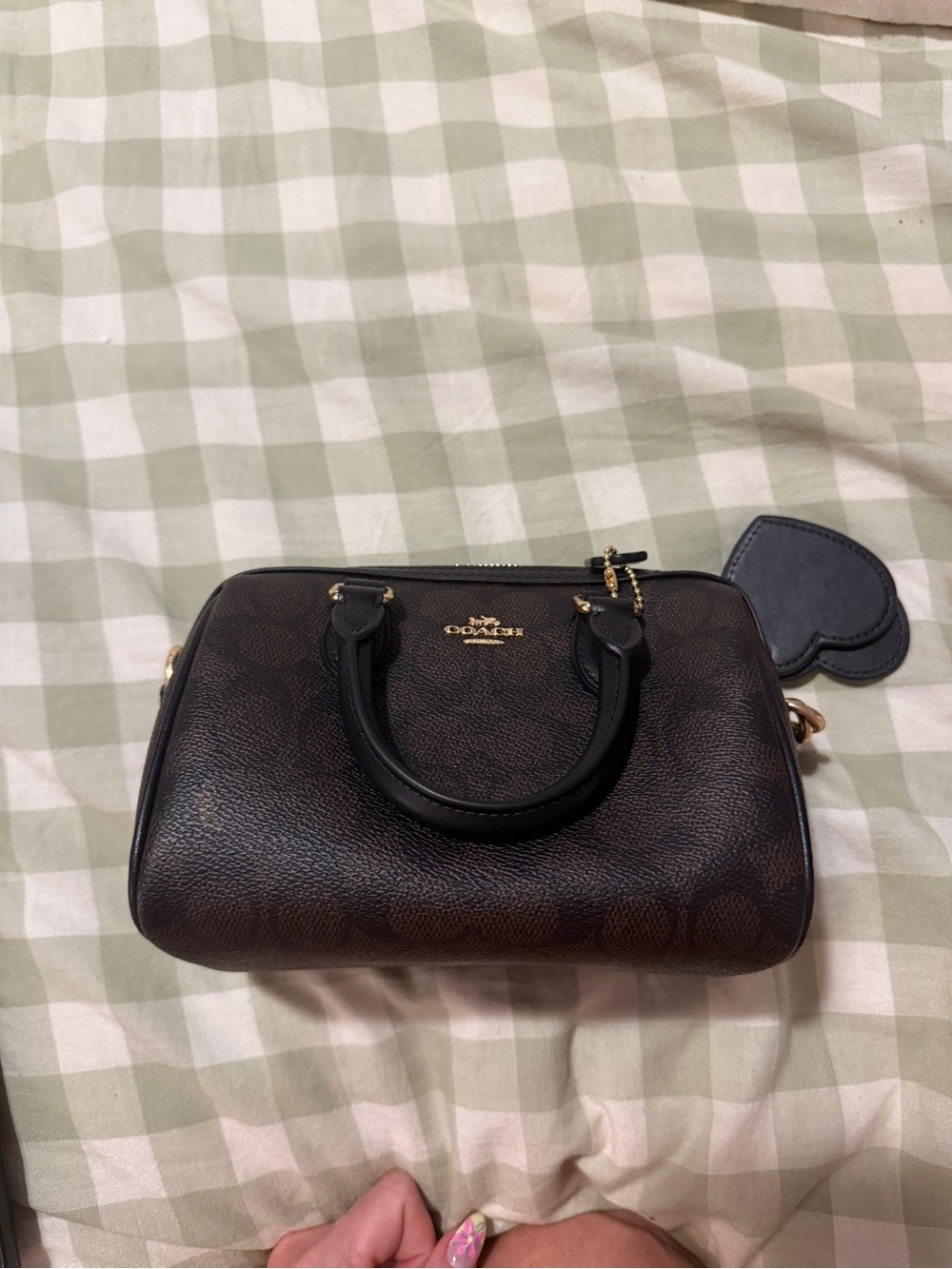 Coach Dark Brown & Black Signature Mini Satchel - Picture 3 of 5